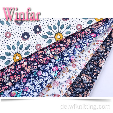 Bedrucktes, weich gestricktes Spandex-gesponnenes Polyester-Stretchgewebe